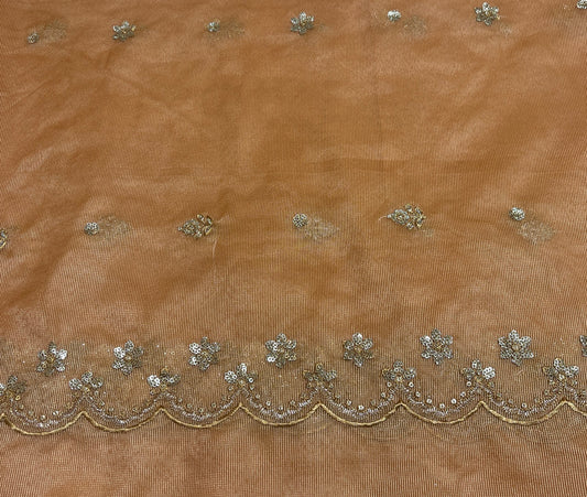 Cross stitch emb dupatta organza net