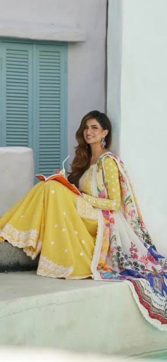 Same as faiza saqlain emb 3pc suit lawn with printed silk dupatta