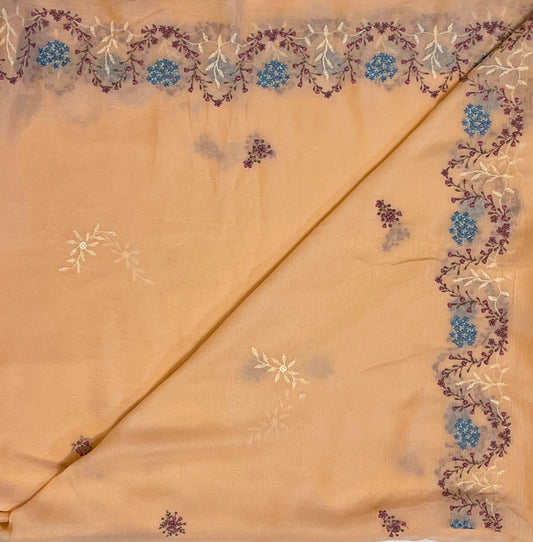 Cross stitch emb chiffon dupatta