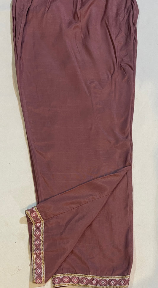 Ethnic emb silk trouser