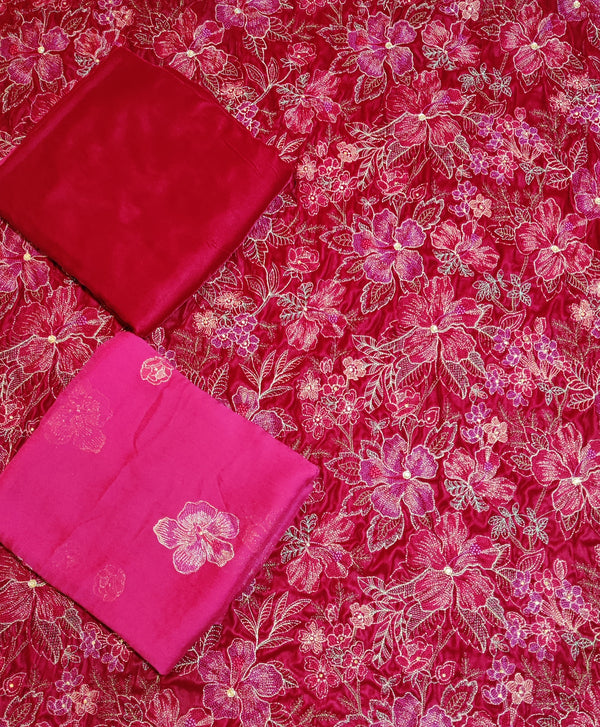 Micro velvet fancy 3pc with chiffon dupatta