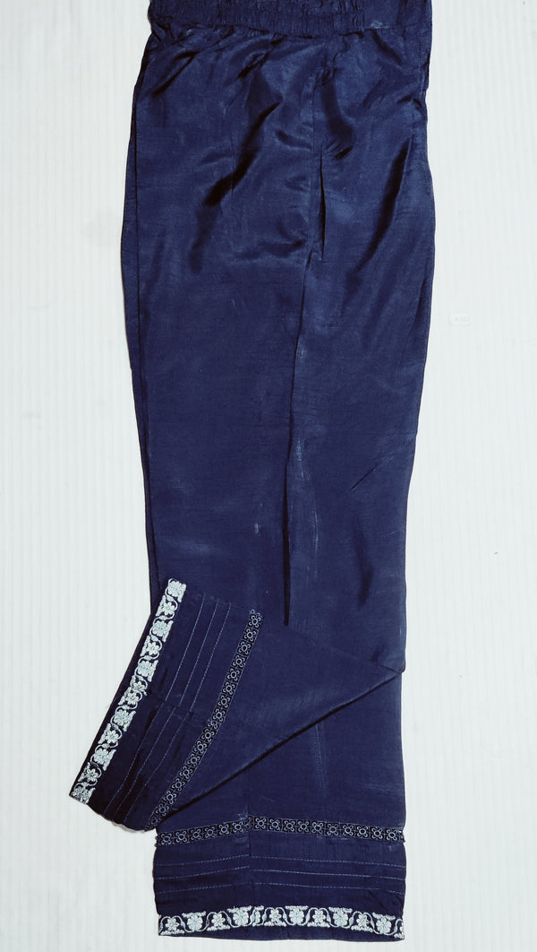 Sapphire emb silk trouser