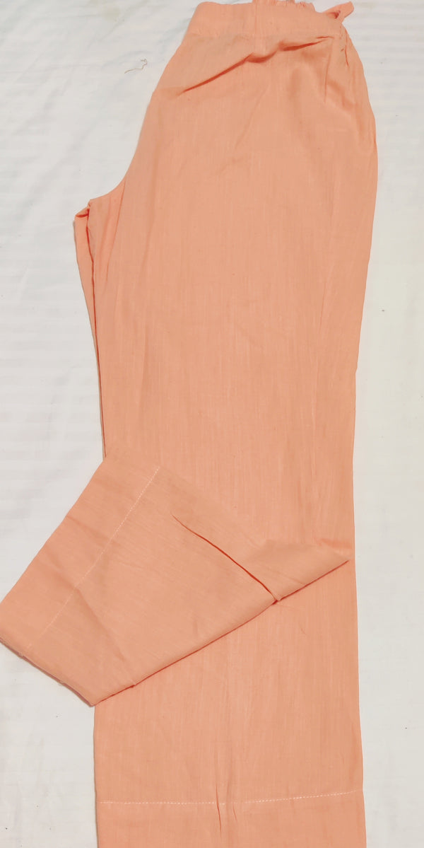 Ethnic plain slub cotton trouser