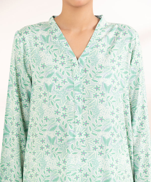 Sapphire printed linen shirt