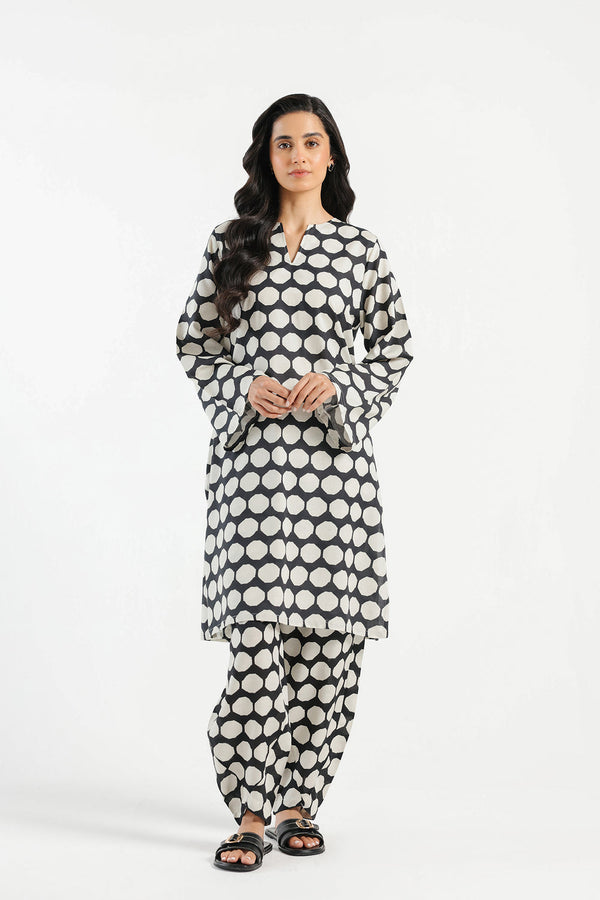 Ethnic allover printed 2pc suit silk