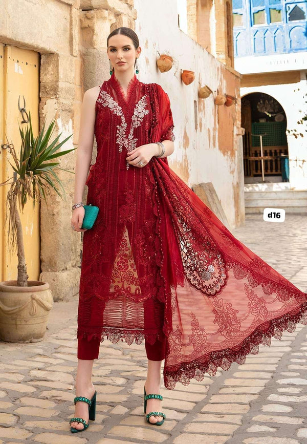 Same as Maria b emb lawn 3pc suite with cotton net dupatta