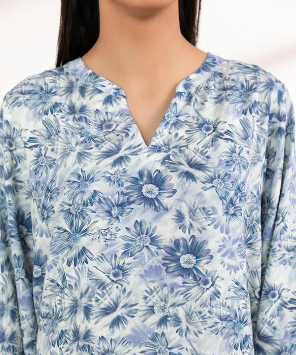 Sapphire printed linen shirt