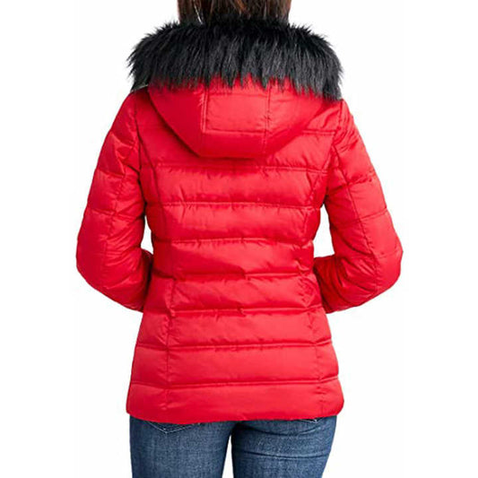 Nautica Ladies Puffer Jackets Red Color Full Zip up Plus Size Long Length Warm Winter Wear Puffy jackets For Girls With Custom Size