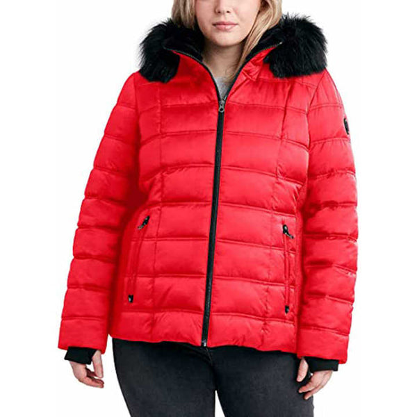 Nautica Ladies Puffer Jackets Red Color Full Zip up Plus Size Long Length Warm Winter Wear Puffy jackets For Girls With Custom Size